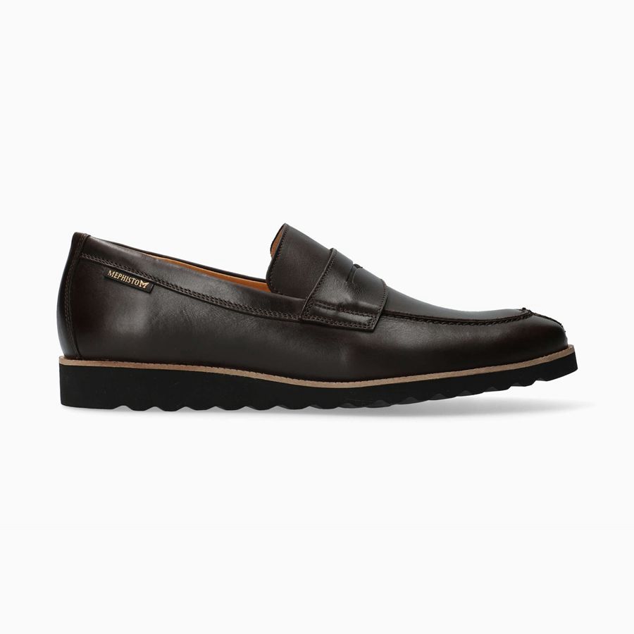 Mephisto VILFREDO Bőr Férfi Loafers - Sötét Barna, HU-78560